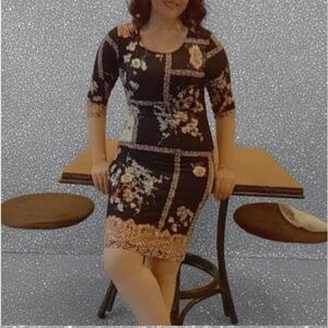 Red Dress Boutique Black and Gold Long Sleeve Dress